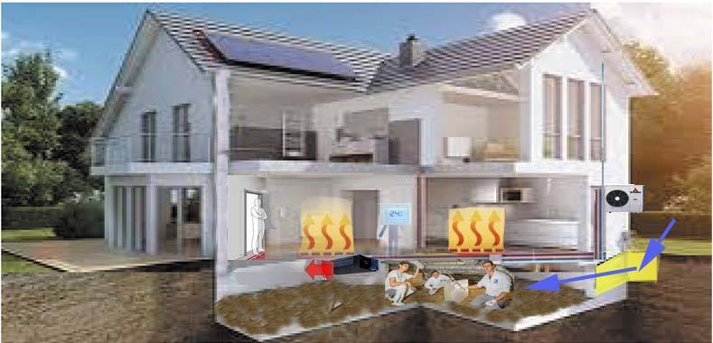 Original HYPOCAUSTEN concept illustration showing heating installed below the existing floor